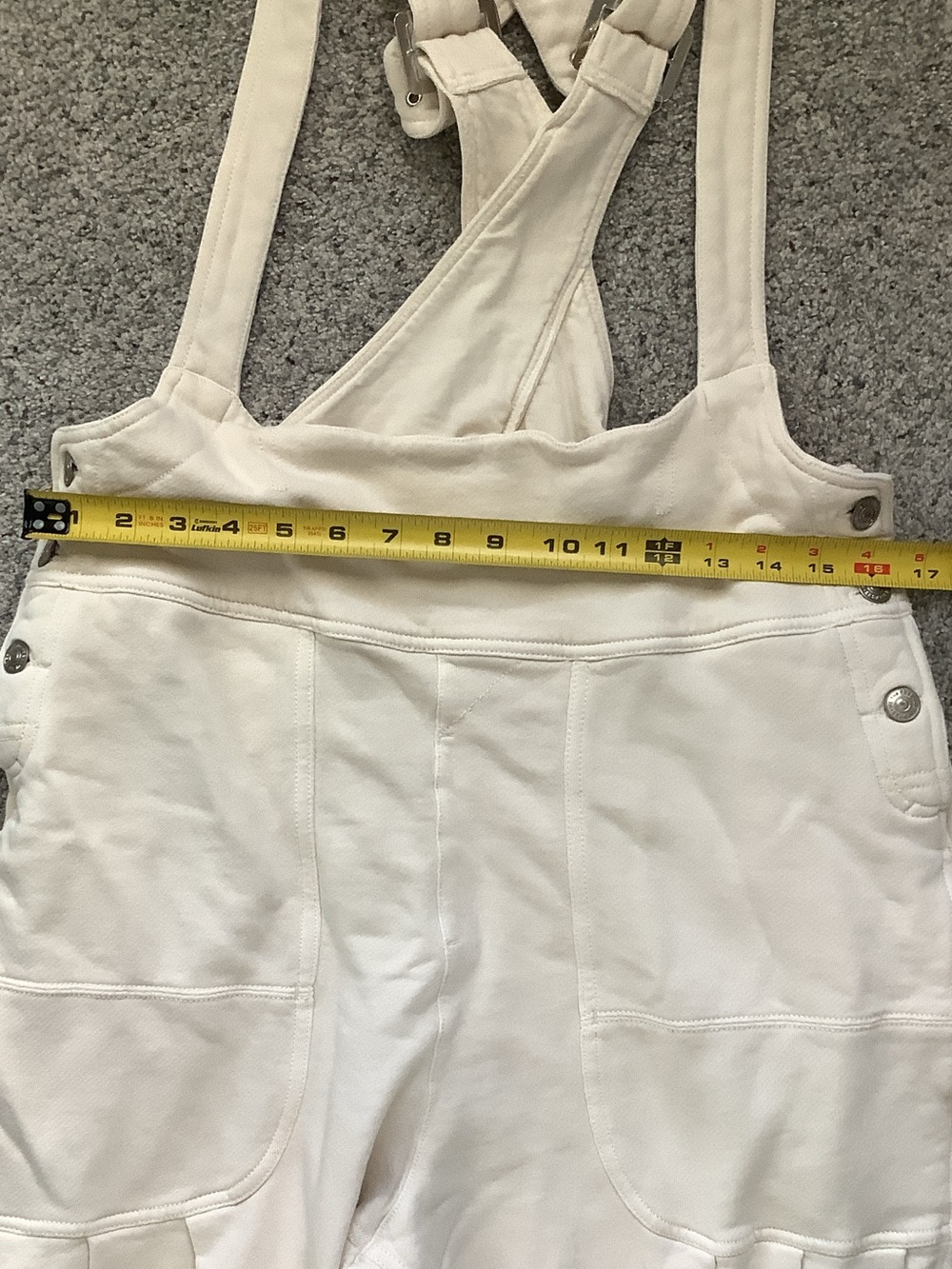 We The Free by Free People Felix Tapered Overalls Jumpsuit ~ Cream - Picture 8 of 12